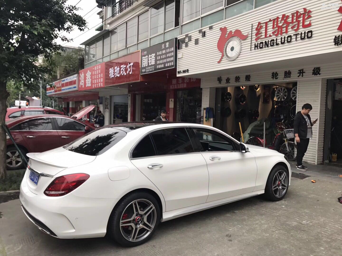 奔馳C200 C260 C300 升級18寸奔馳AMG輪轂 輪胎鋼圈