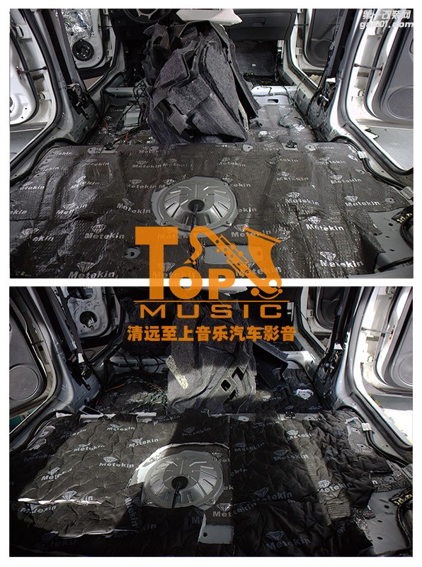 在靜謐空間打造音樂(lè)盛宴，清遠(yuǎn)至上汽車音響改裝杰德全車美特靜隔音