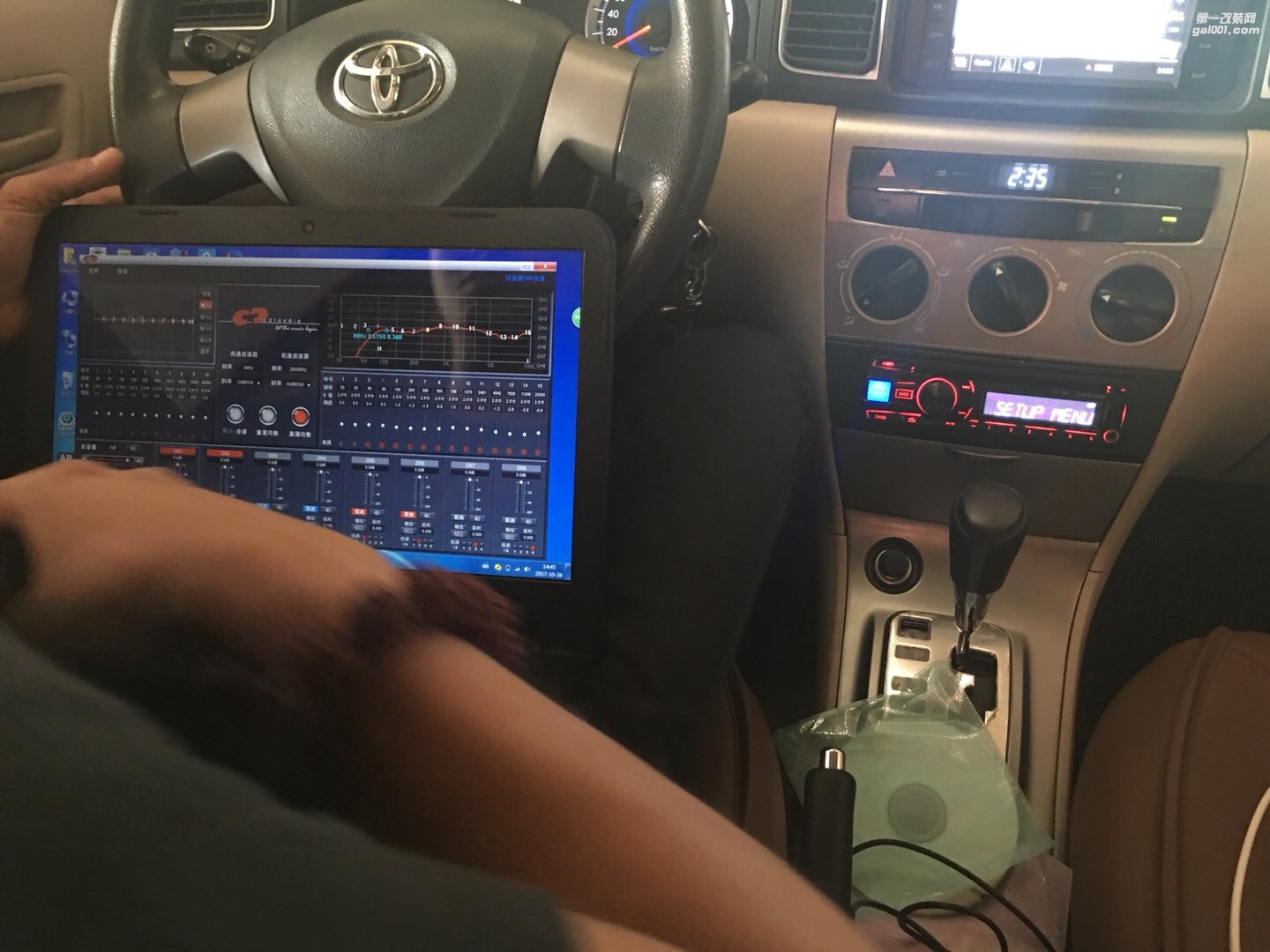 汕頭市星悅汽車音響改裝豐田花冠“音”你而美！改裝美國CDT西迪聲喇叭備胎功放追求完美音效