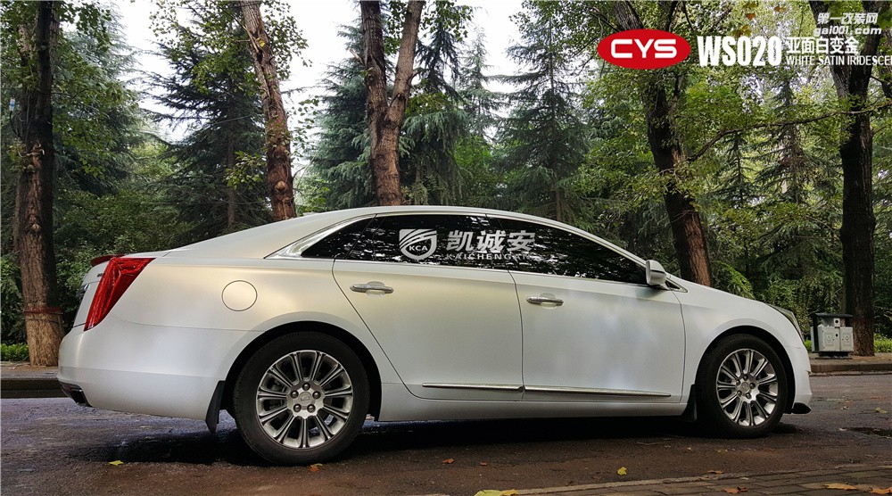 凱迪拉克XTS亞面白變金鄭州凱誠安汽車改色店