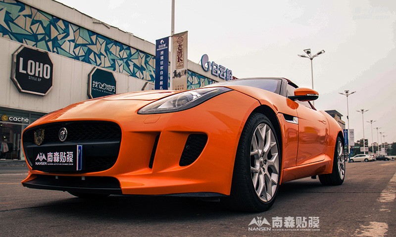廣州改色貼膜 捷豹F-TYPE汽車改色光面橙