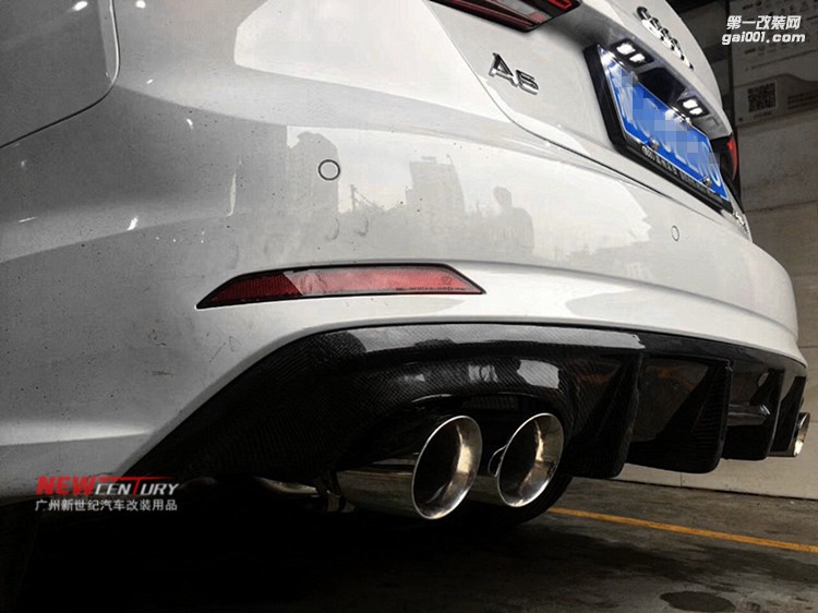 新款奧迪Audi A5改裝碳纖維后唇 RS5大包圍 4出排氣擾流板小包圍