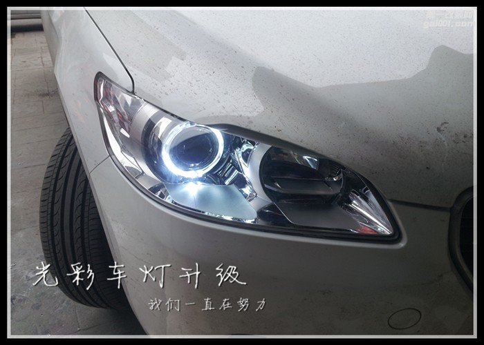 標(biāo)致301車燈改裝雙光透鏡氙氣燈天使眼光彩車燈