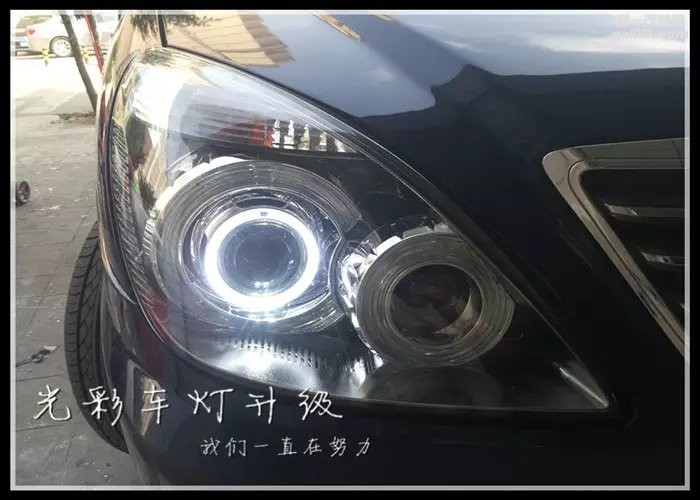 別克GL8改裝氙氣燈雙光透鏡LED大燈成都光彩車燈改裝