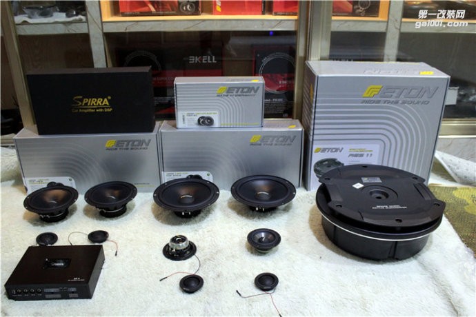 武漢奧迪Q5德國(guó)伊頓POW三分頻 斯派朗DSP處理器 車改坊歌德店