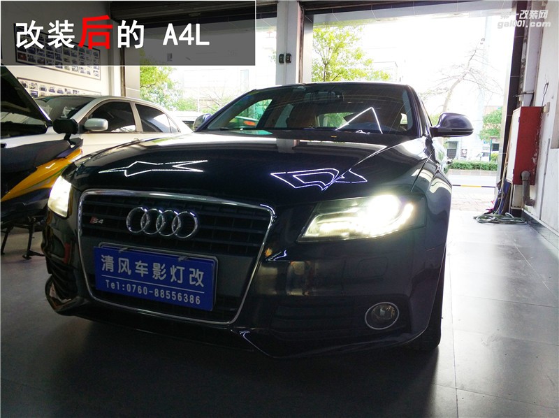 奧迪A4L升級海拉五雙光透鏡 飛利浦XV套裝輕松過年審！清風(fēng)車影燈改（中山店）