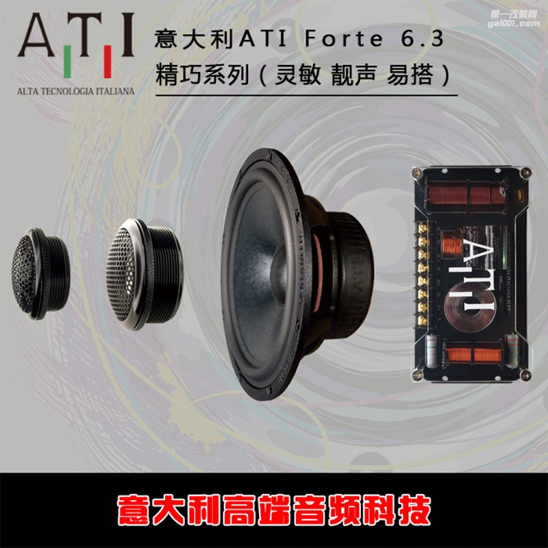 奧迪A4改意大利ATI精巧三分頻套裝南通市啟東市專業(yè)汽車音響改裝