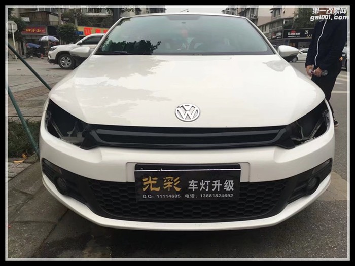 大眾尚酷原車改裝海拉五雙光透鏡氙氣燈LED大燈成都光彩車燈