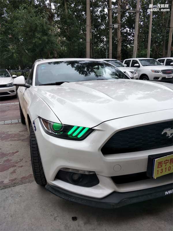 西寧汽車升級(jí)西寧大燈改裝，西寧福特野馬改大燈案例