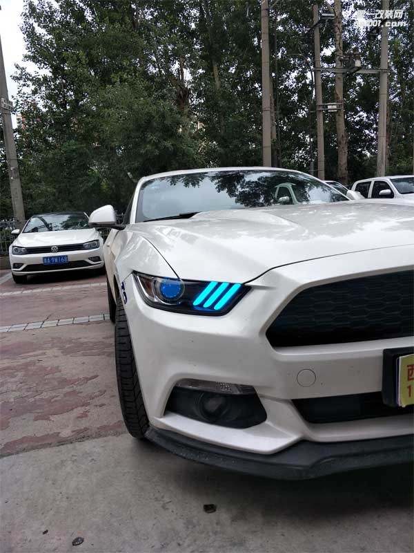 西寧汽車升級(jí)西寧大燈改裝，西寧福特野馬改大燈案例