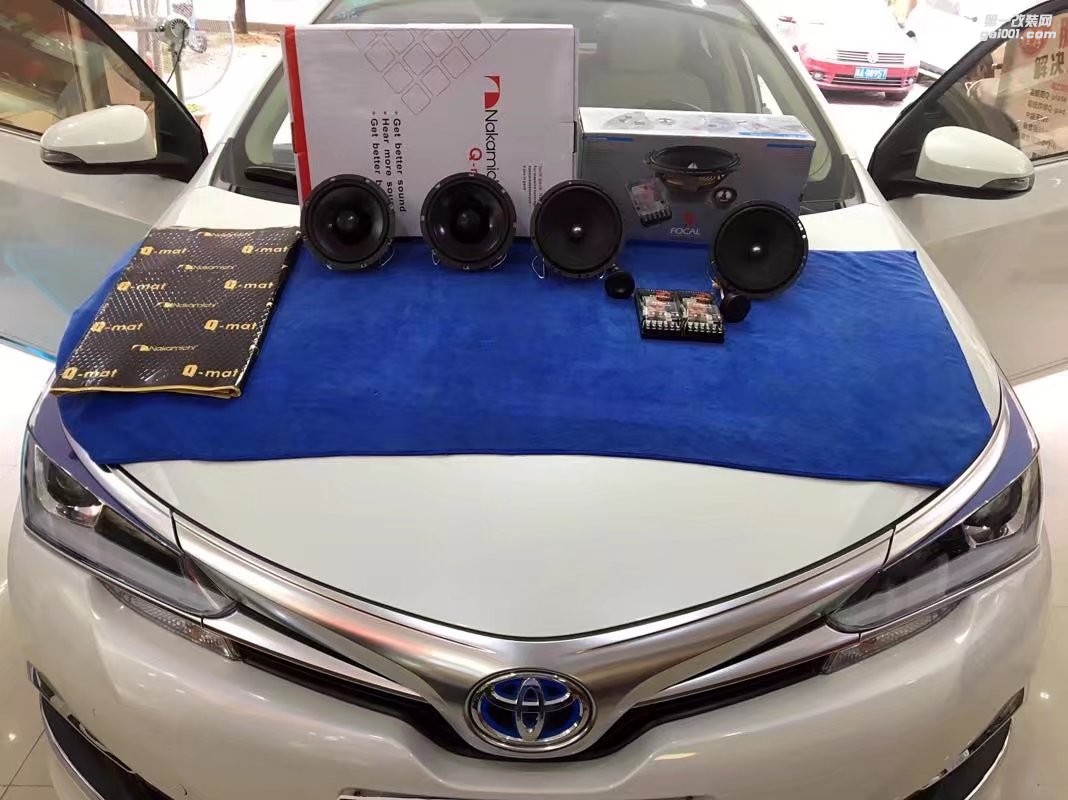 南寧豐田卡羅拉音響改裝法國(guó)勁浪喇叭+中道隔音改裝