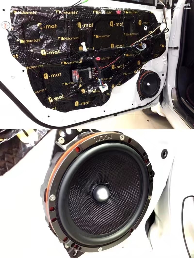 南寧豐田卡羅拉音響改裝法國(guó)勁浪喇叭+中道隔音改裝