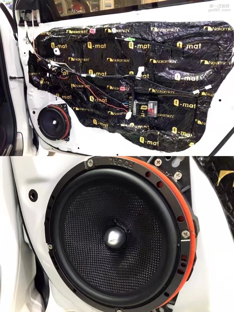 南寧豐田卡羅拉音響改裝法國(guó)勁浪喇叭+中道隔音改裝