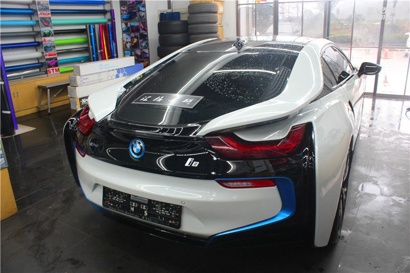 长沙汇格车研 宝马BMWi8施工透明保护膜