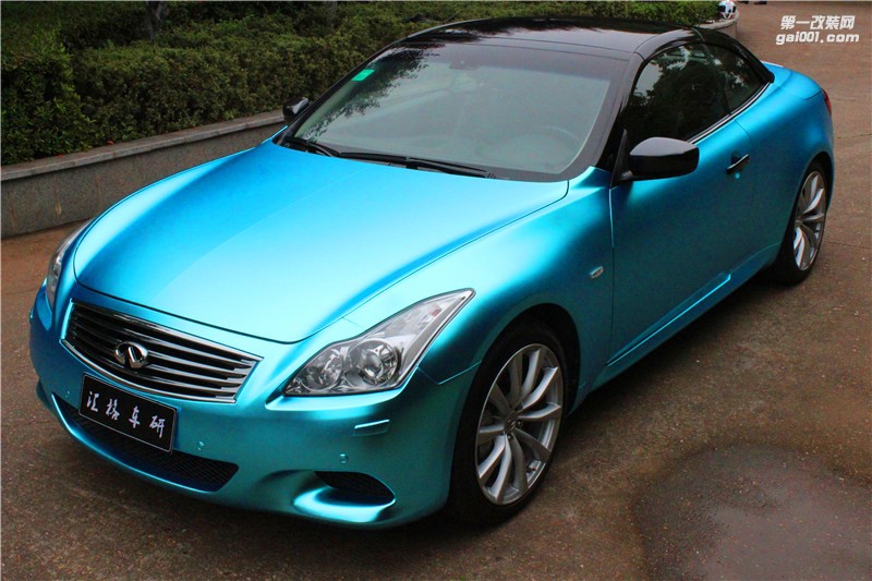 長(zhǎng)沙全車進(jìn)口啞光STM電鍍改色膜 英菲尼迪G37施工電鍍藍(lán)