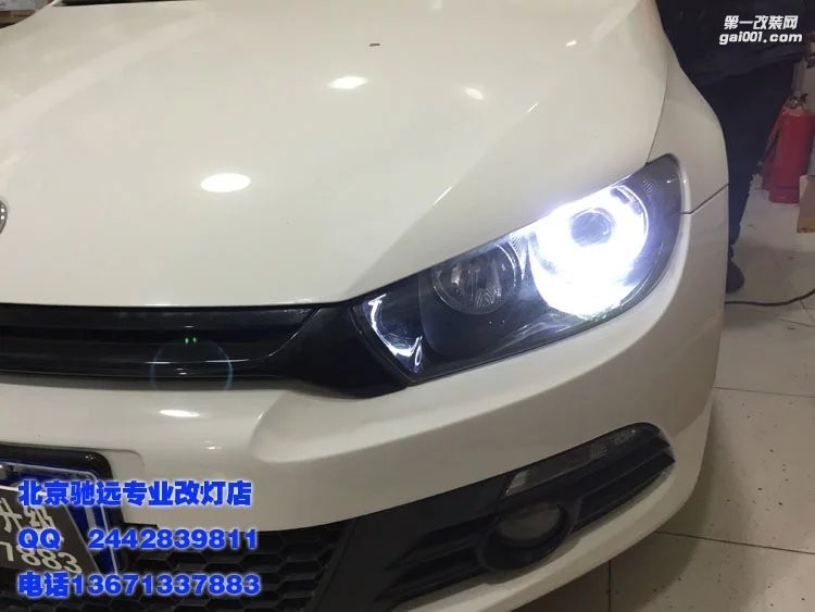 大眾尚酷 車燈改裝 大燈增亮 奧迪Q5小糸透鏡 北京改燈