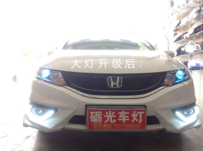 廣州改車燈 本田杰德大燈升級(jí)海拉5雙光透鏡飛利浦CX5000K燈泡