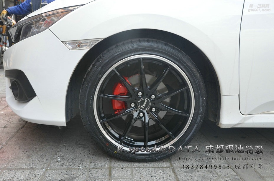 成都極速輪轂 思域改裝18寸雅泛迪SP90 輪轂裝車完成