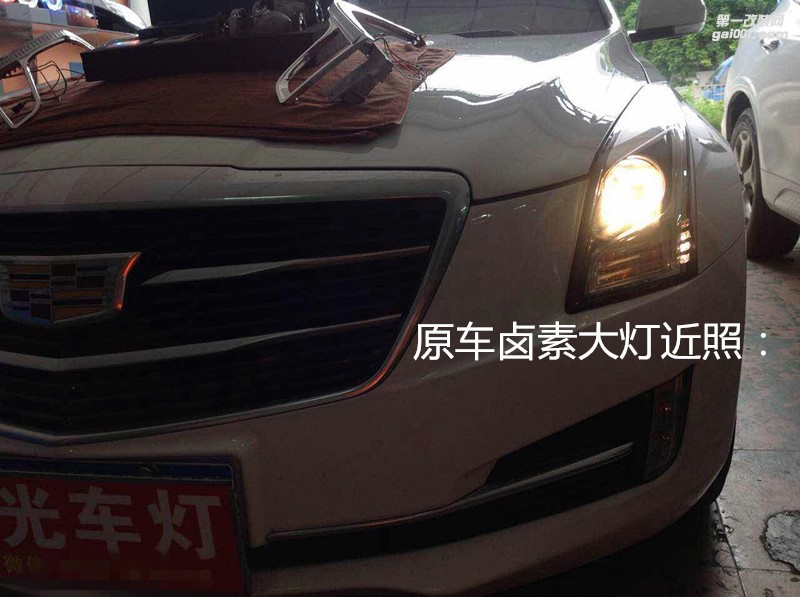 廣州汽車改裝 凱迪拉克ATS大燈改海拉5雙光透鏡飛利浦5000K燈泡套裝