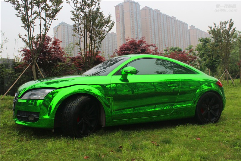 長(zhǎng)沙奧迪TT改色貼膜施工電鍍綠