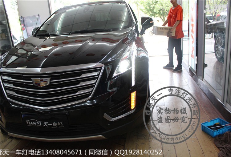 成都凱迪拉克XT5車燈升級改裝高配大燈霧燈總成成都天一車燈