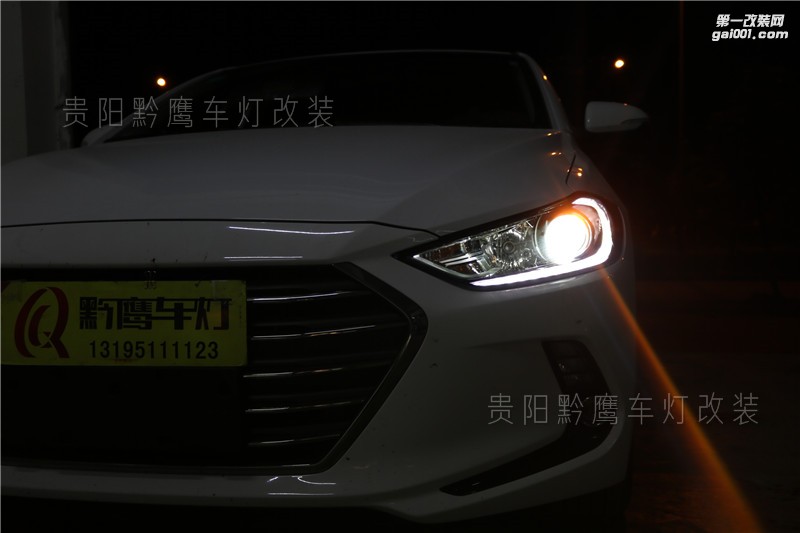 貴陽(yáng)現(xiàn)代領(lǐng)動(dòng)車(chē)燈改裝升級(jí)海拉五雙光透鏡歐司朗氙氣燈；貴陽(yáng)黔鷹車(chē)燈