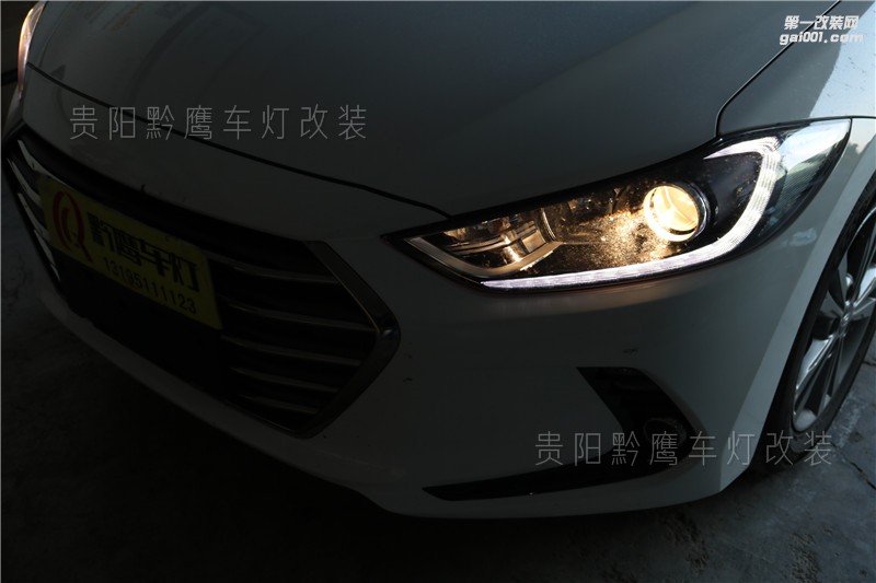 貴陽(yáng)現(xiàn)代領(lǐng)動(dòng)車(chē)燈改裝升級(jí)海拉五雙光透鏡歐司朗氙氣燈；貴陽(yáng)黔鷹車(chē)燈
