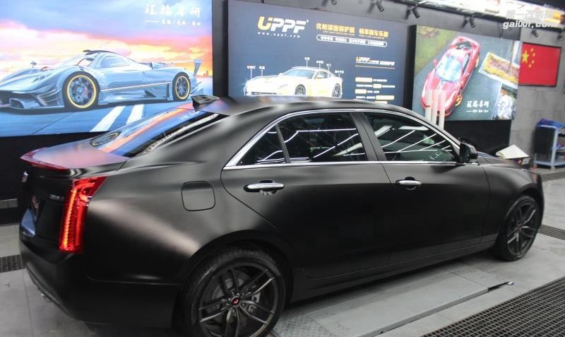 成都靚車(chē)匯青羊店凱迪拉克ATS電光金屬黑汽車(chē)改色貼膜