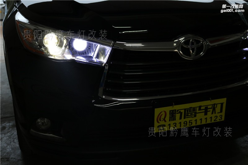 #貴陽黔鷹改燈#17款漢蘭達車燈改裝LED雙光透鏡加LED獨立遠光,啟動速度快,亮度高