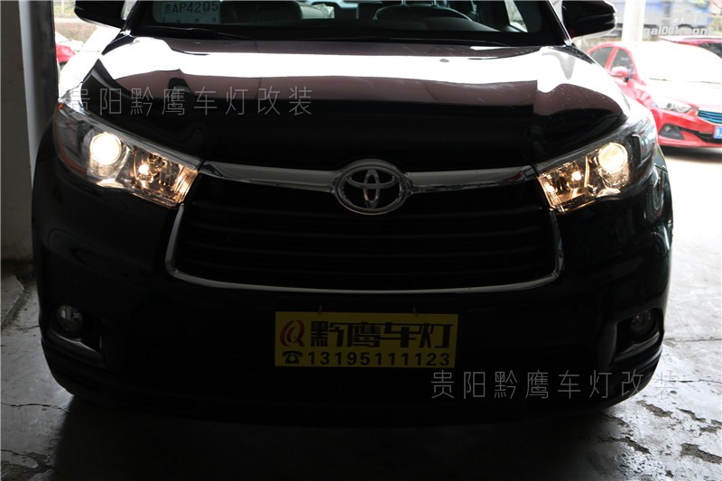 #貴陽黔鷹改燈#17款漢蘭達車燈改裝LED雙光透鏡加LED獨立遠光,啟動速度快,亮度高