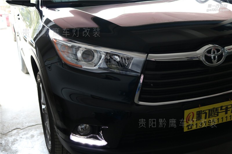 #貴陽黔鷹改燈#17款漢蘭達車燈改裝LED雙光透鏡加LED獨立遠光,啟動速度快,亮度高