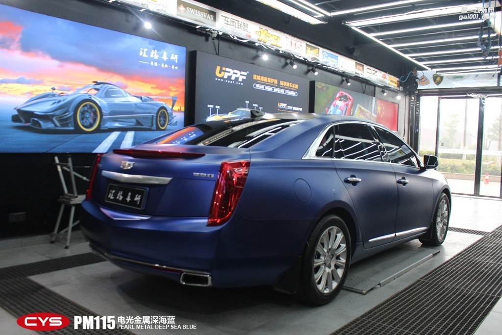 成都靚車匯青羊店凱迪拉克XTS電光金屬深海藍(lán)汽車改色