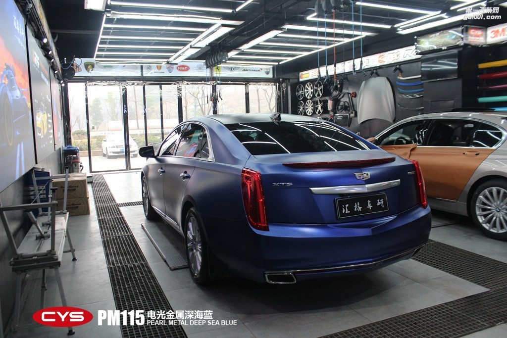 成都靚車匯青羊店凱迪拉克XTS電光金屬深海藍(lán)汽車改色