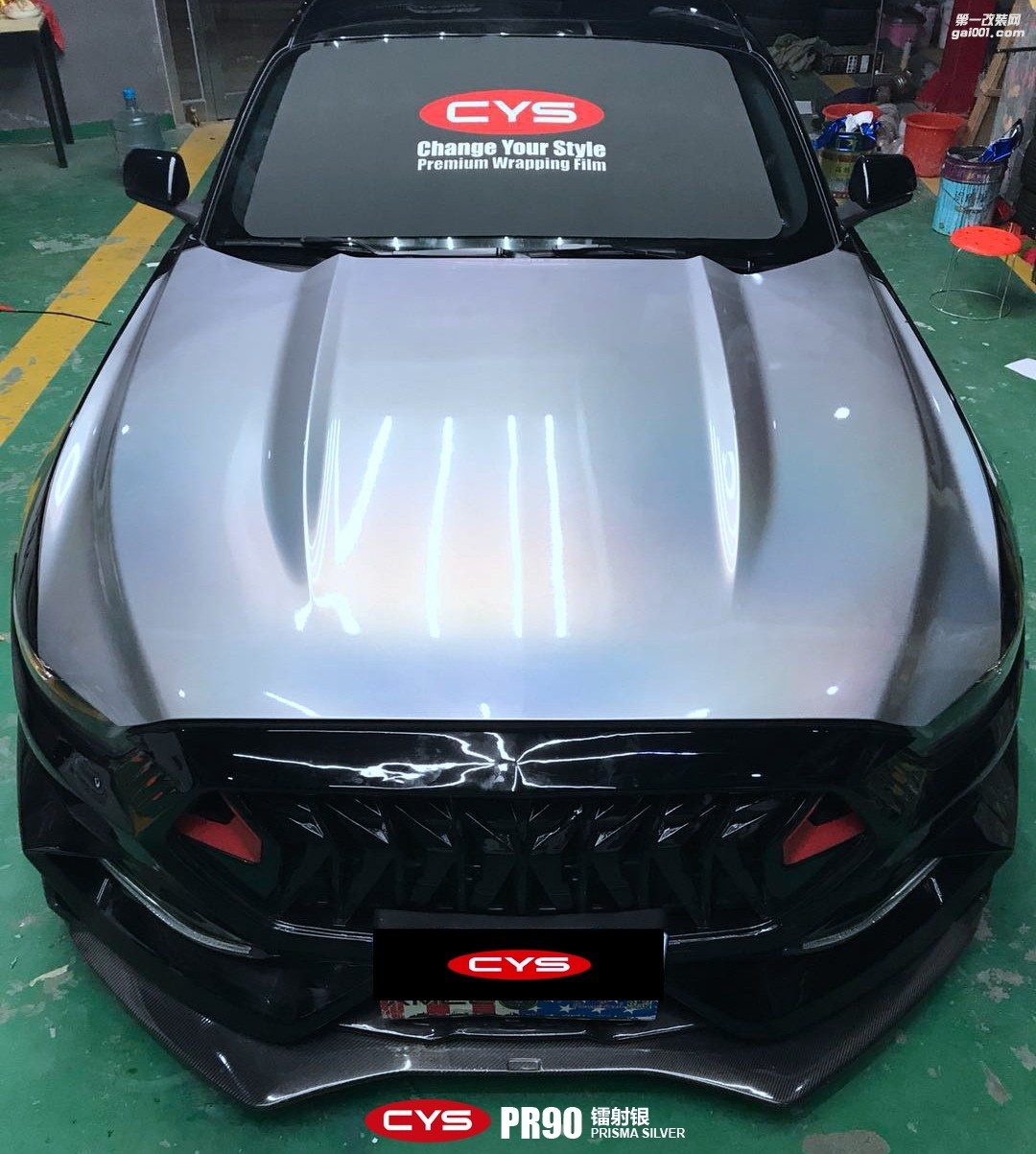 成都靚車匯青羊店福特野馬鐳射銀汽車改色貼膜