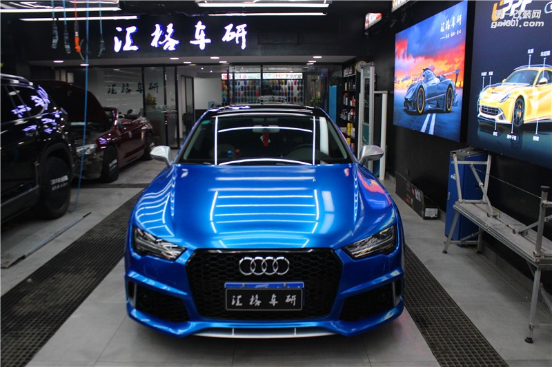 長沙汽車改裝 奧迪改色極光爵士藍 進口改色膜車衣裳