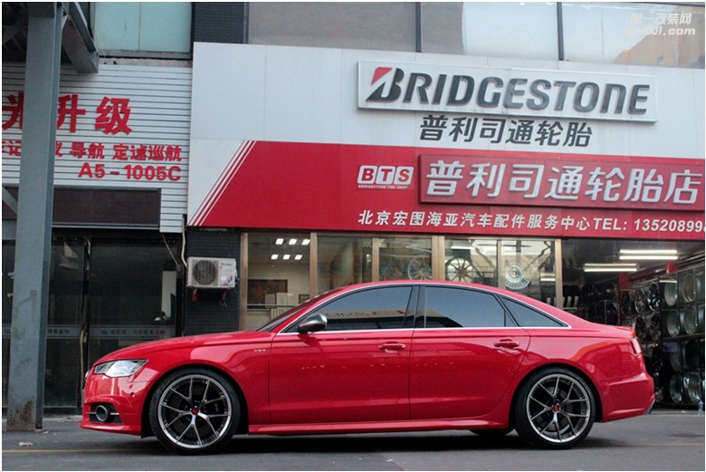 海亞；奧迪S6 升級 日本 BBS RI-S 20寸兩片鍛造輪轂 DB