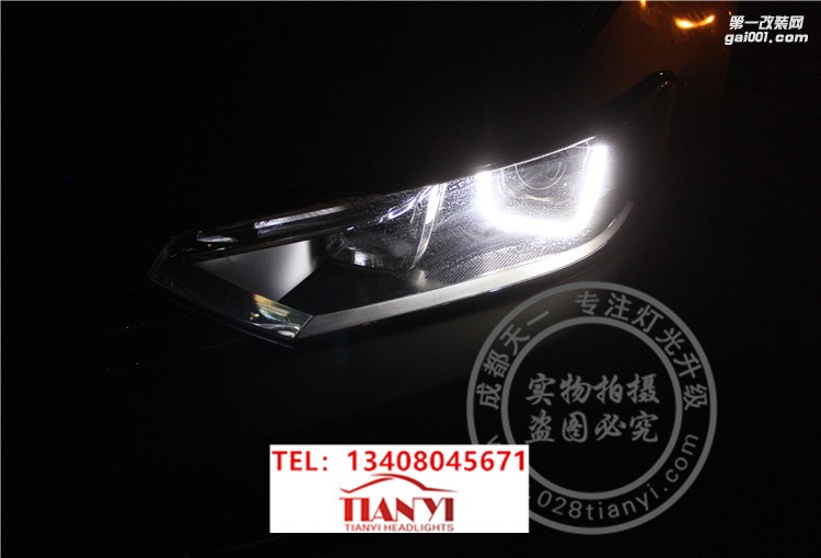 成都邁騰車燈改裝升級(jí)氙氣燈LED日行燈成都天一車燈
