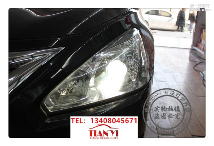 成都尼桑天籟車燈改裝升級(jí)LED大燈日行燈總成天一車燈