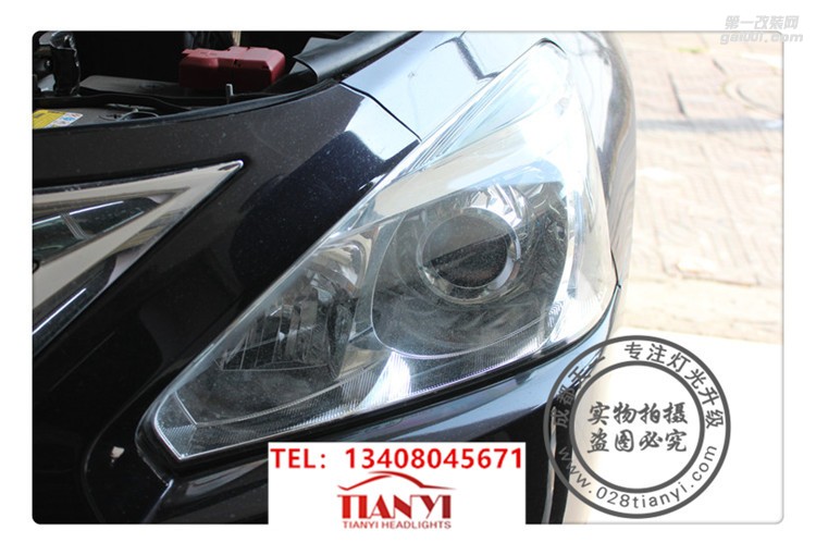 成都尼桑天籟車燈改裝升級(jí)LED大燈日行燈總成天一車燈