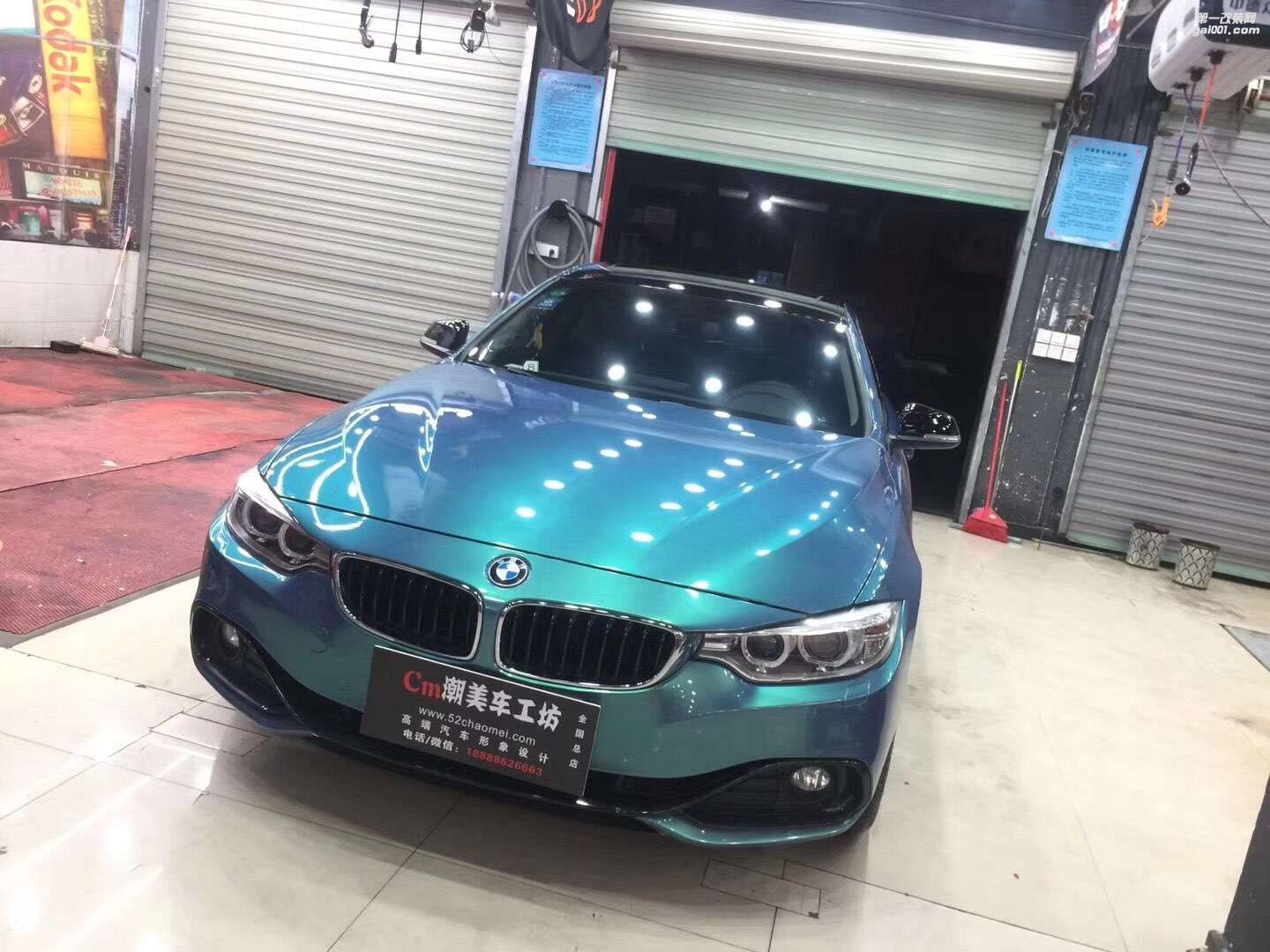 成都全車貼膜寶馬車身改色貼膜電光灰電光黑