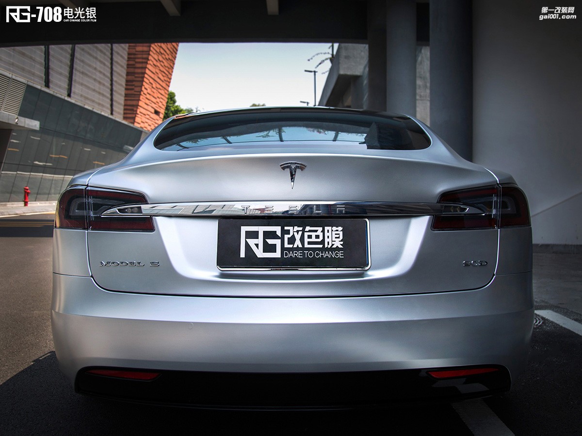 特斯拉Model S 90D全車改色案例分享  電光銀