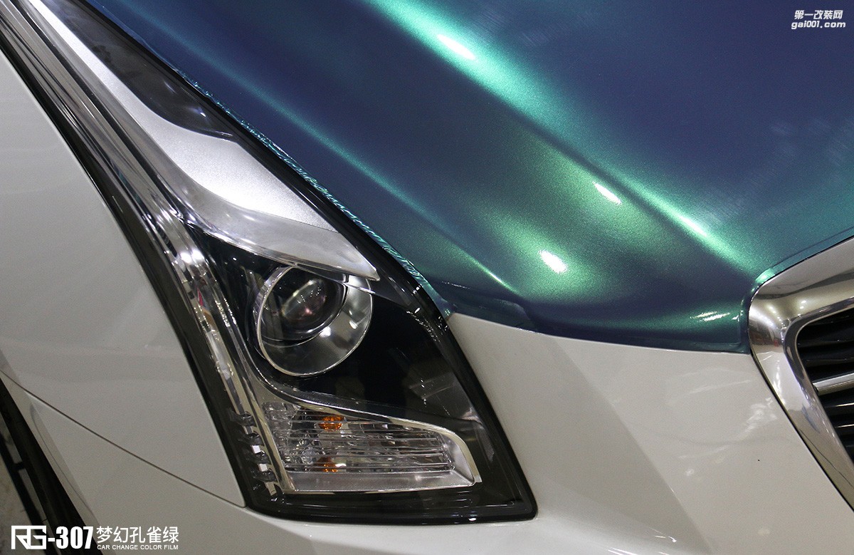 凱迪拉克ATSL全車改色貼膜案例分享  夢幻孔雀綠  RG改色膜出品