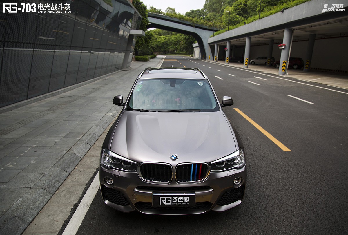 寶馬X3全車改色貼膜案例分享  電光戰(zhàn)斗灰  RG改色膜出品