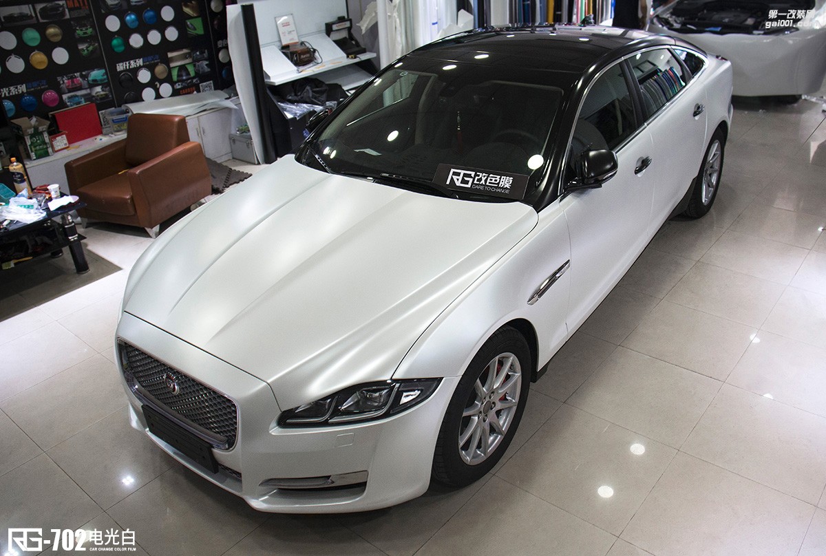捷豹XJL全車改色貼膜案例分享  電光白  RG改色膜出品