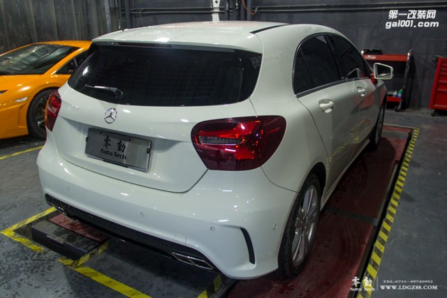奔馳A200升級AMG A45后包圍、配套雙出排氣-長沙專業(yè)奔馳改裝