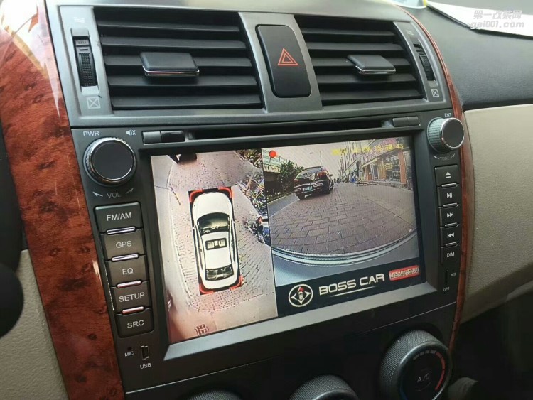 【西安亿之星】11款丰田卡罗拉改装360度无缝全景倒车泊车辅助系统