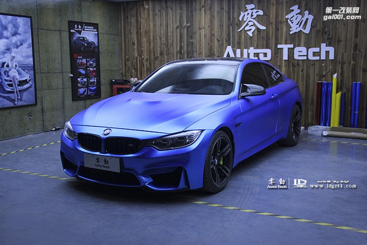 寶馬M4施工啞光電鍍藍(lán)-湖南專業(yè)寶馬改裝