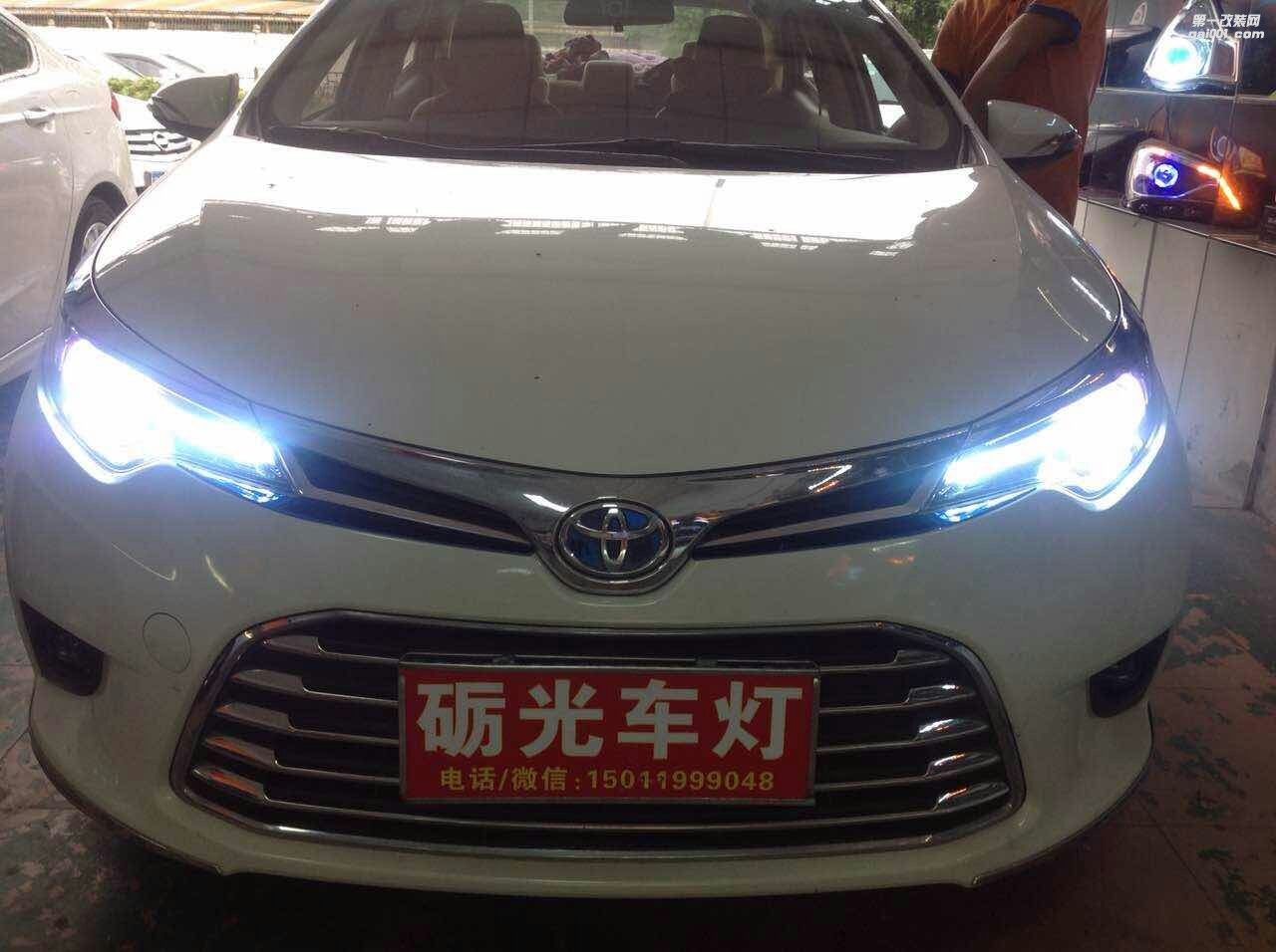 廣州汽車改燈 豐田雷凌大燈升級(jí)海拉5雙光透鏡歐司朗套裝