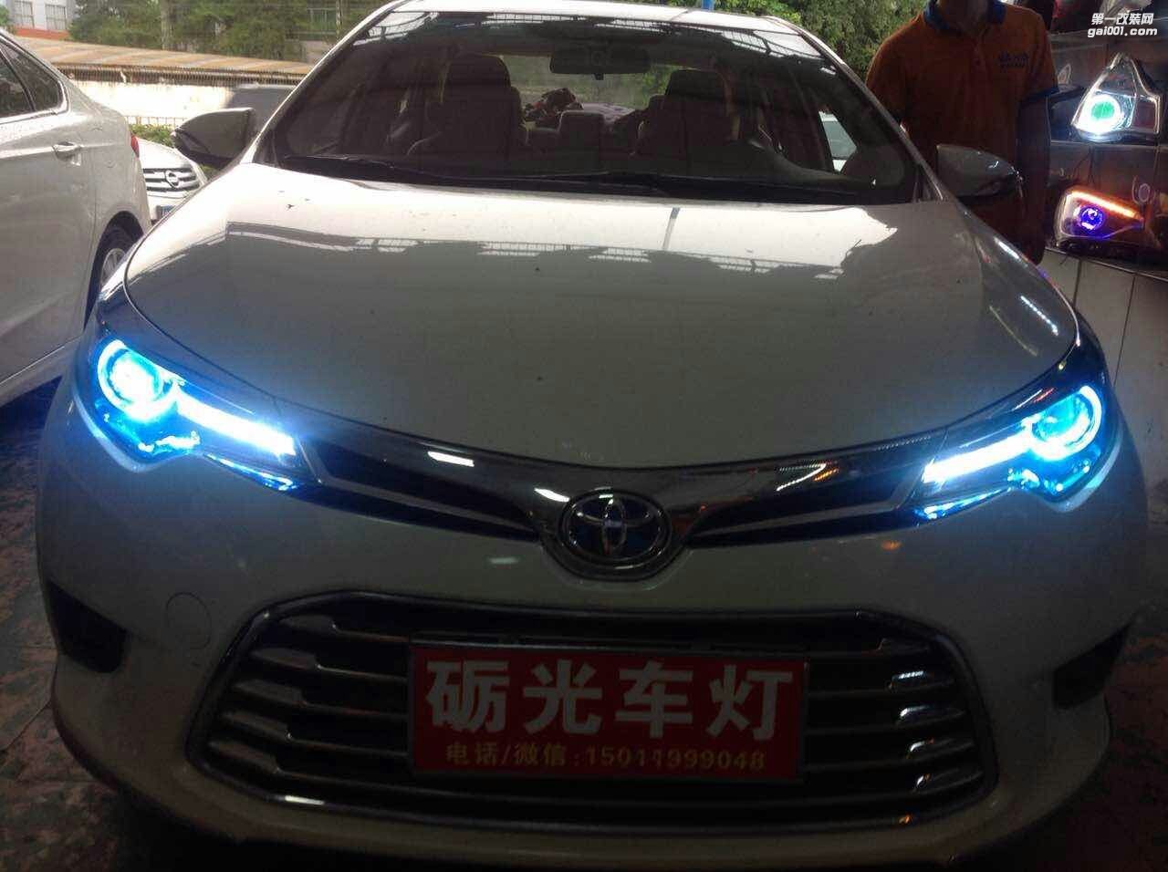 廣州汽車改燈 豐田雷凌大燈升級(jí)海拉5雙光透鏡歐司朗套裝
