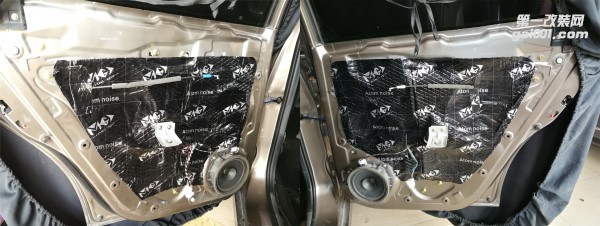 泉州山水汽車音響改裝 奔騰B30升級(jí)了比主動(dòng)降噪更的隔音效果 全車美高原子系列隔音